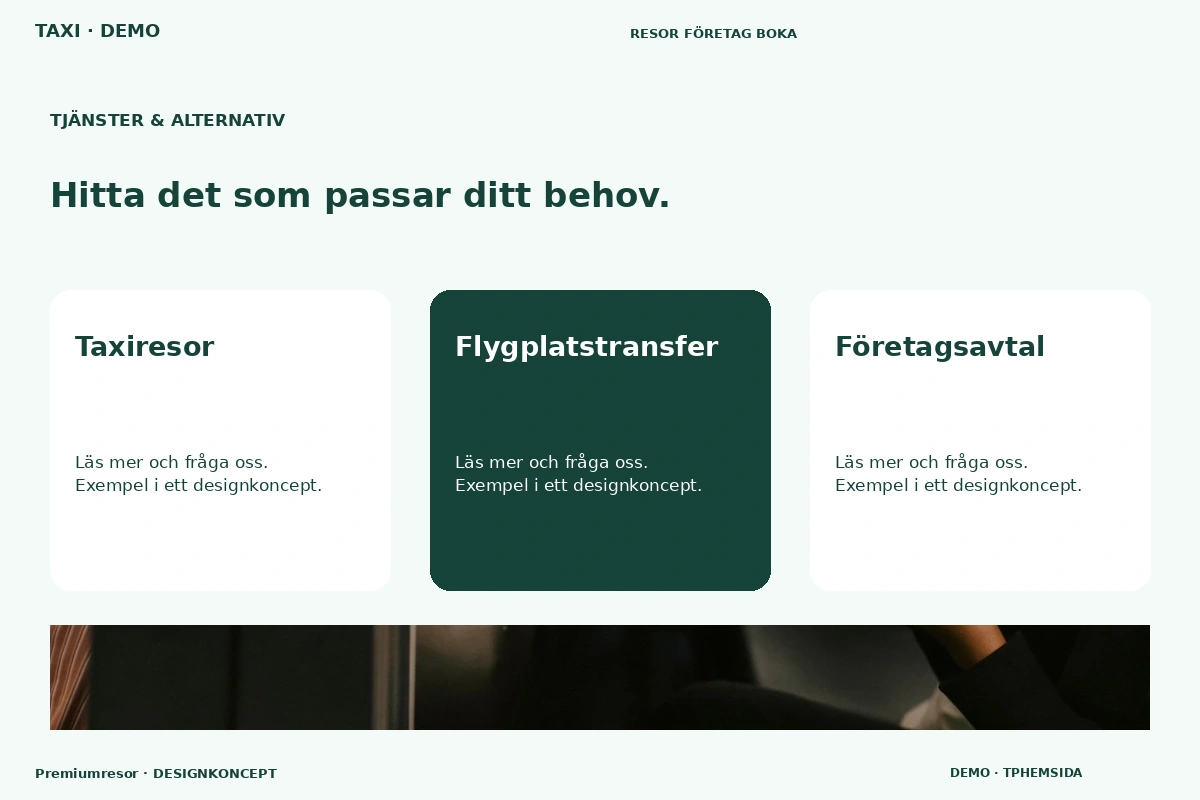Premiumresor – Tjänster & alternativ för taxi