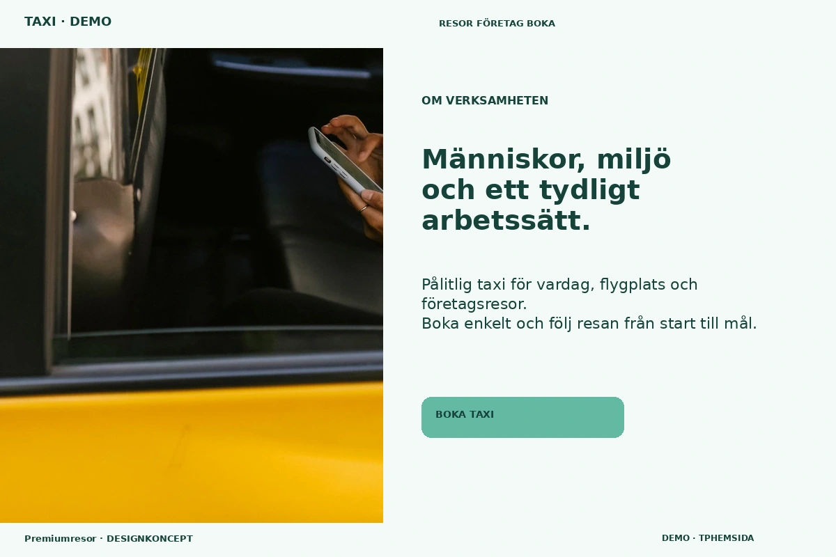 Premiumresor – Om verksamheten för taxi
