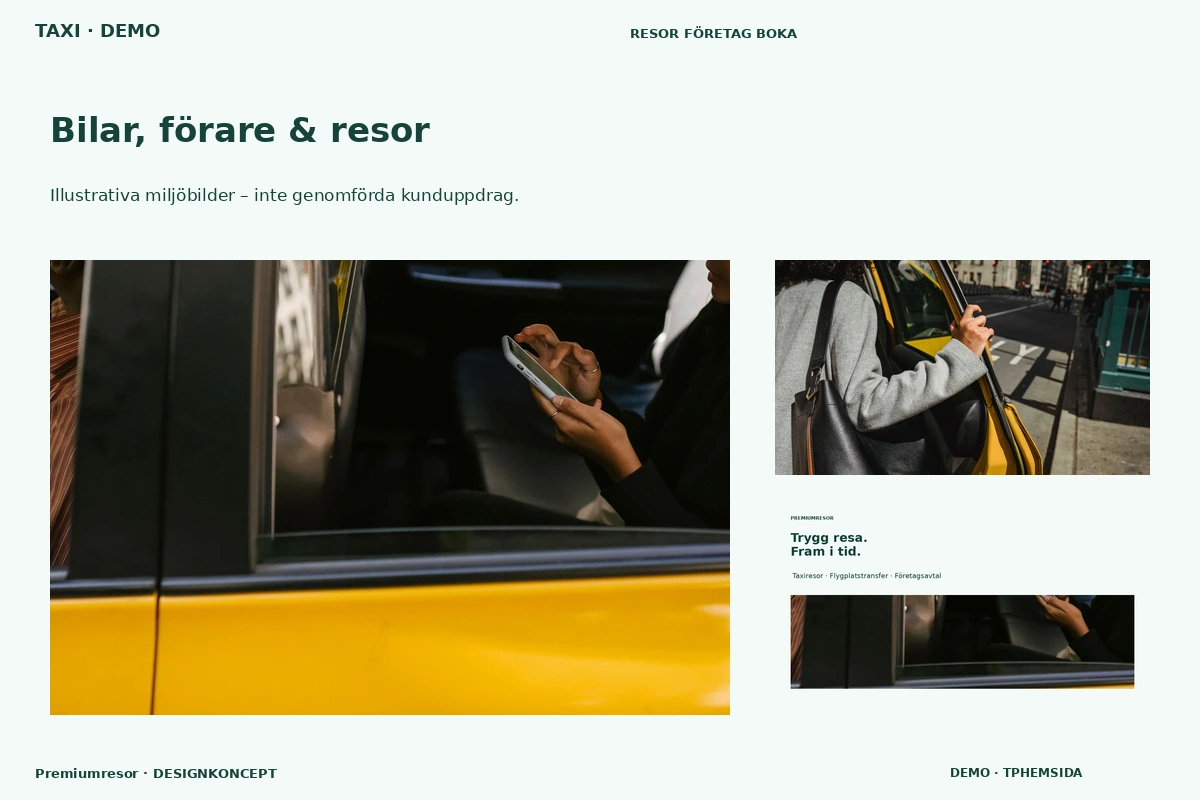 Premiumresor – Bilar, förare & resor för taxi
