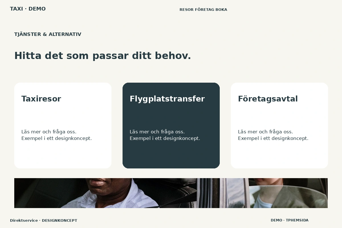 Direktservice – Tjänster & alternativ för taxi