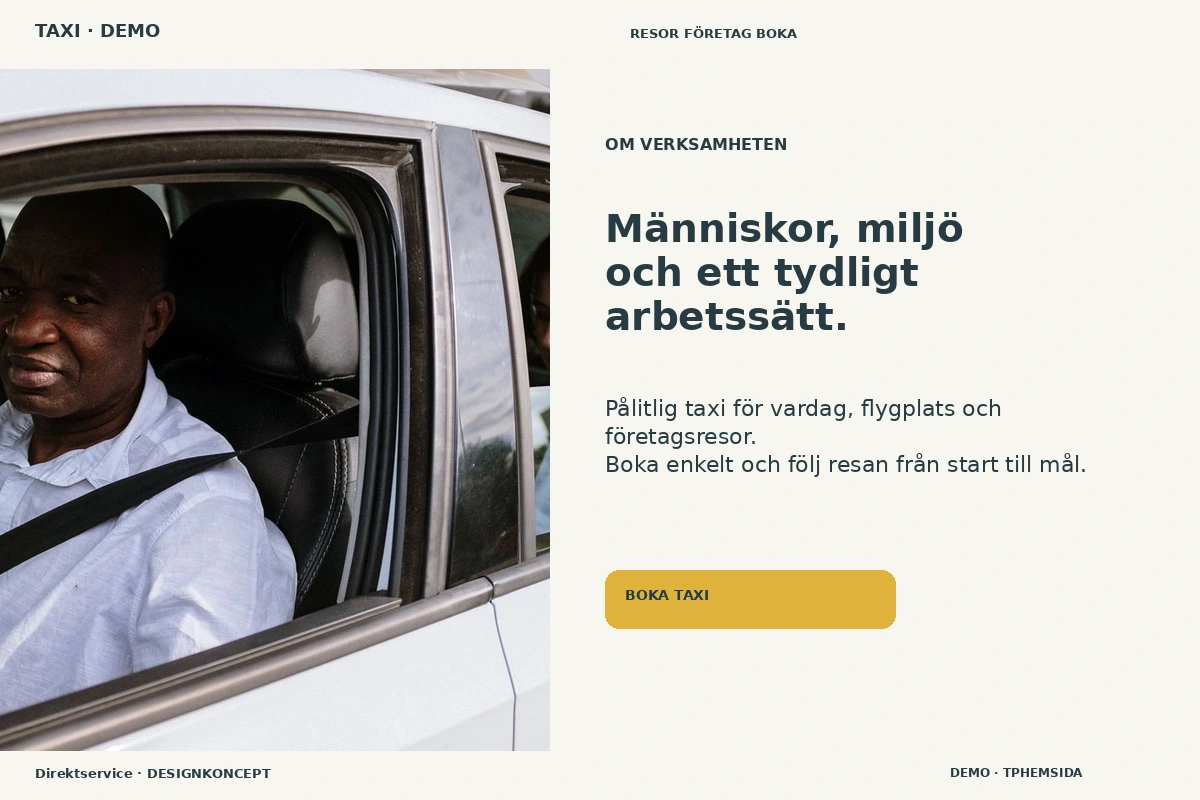 Direktservice – Om verksamheten för taxi