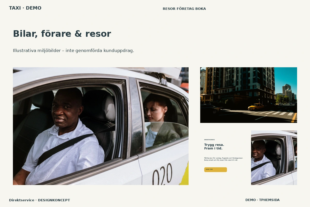 Direktservice – Bilar, förare & resor för taxi