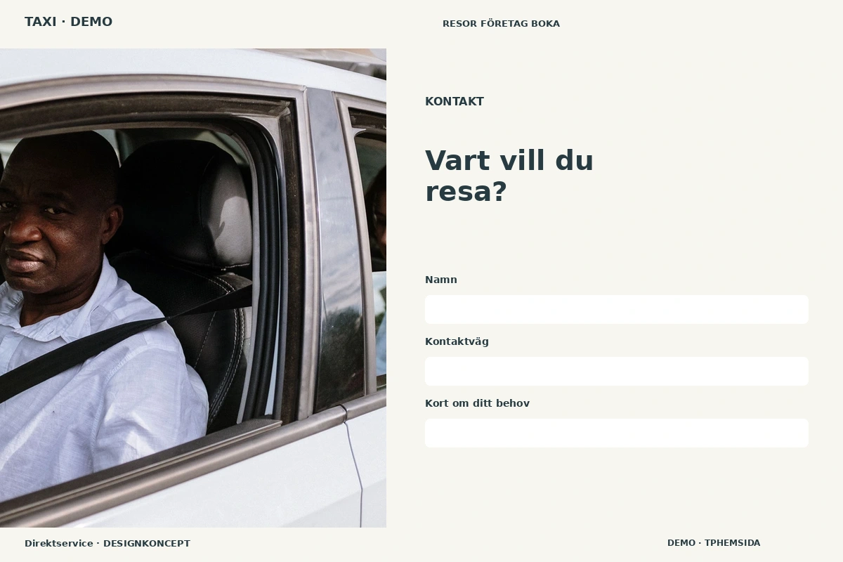 Direktservice – Kontakt för taxi