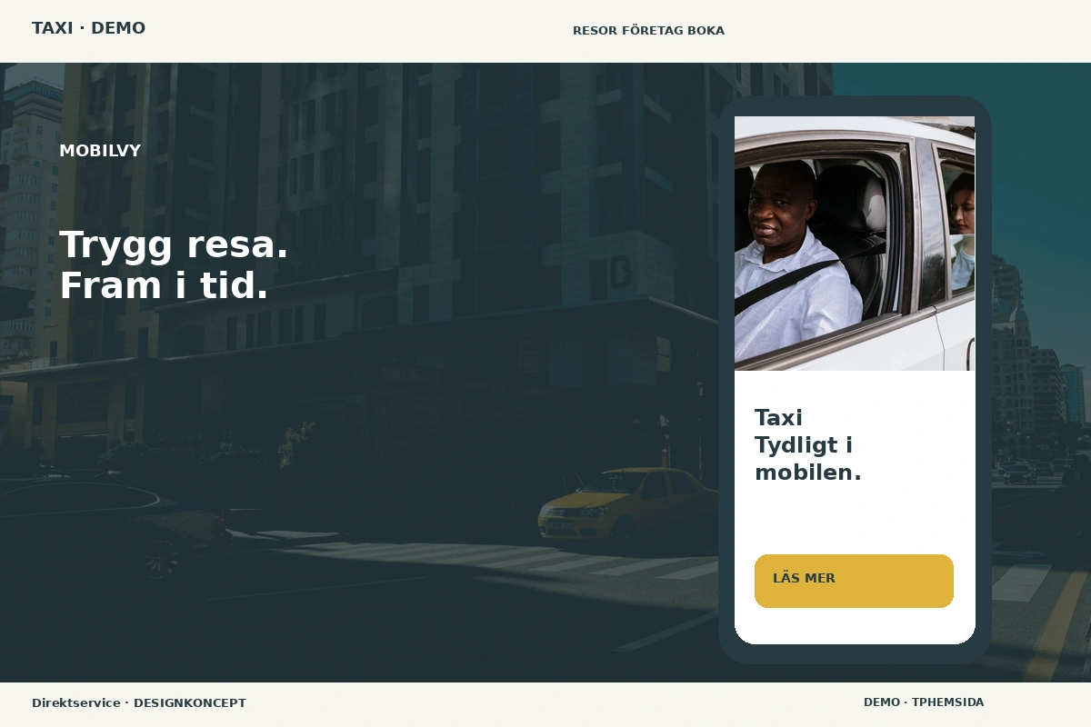 Direktservice – Mobilvy för taxi