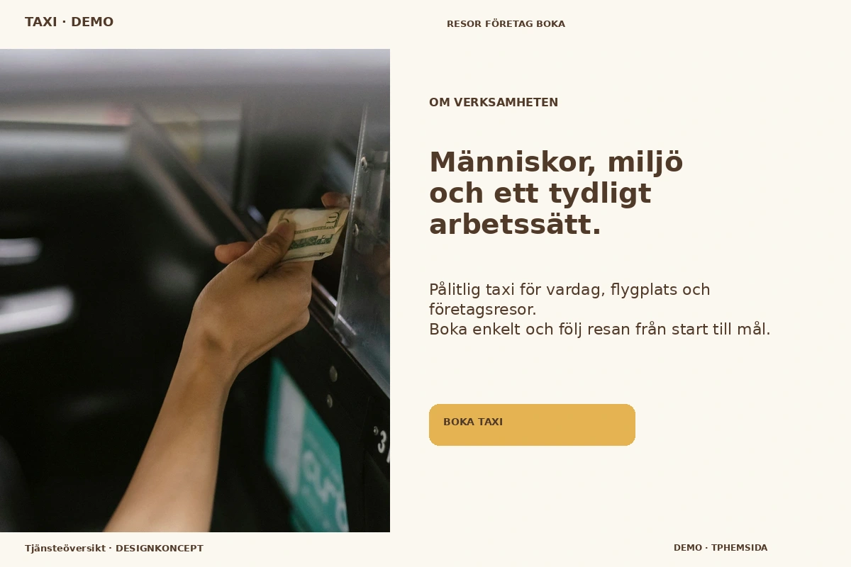Tjänsteöversikt – Om verksamheten för taxi