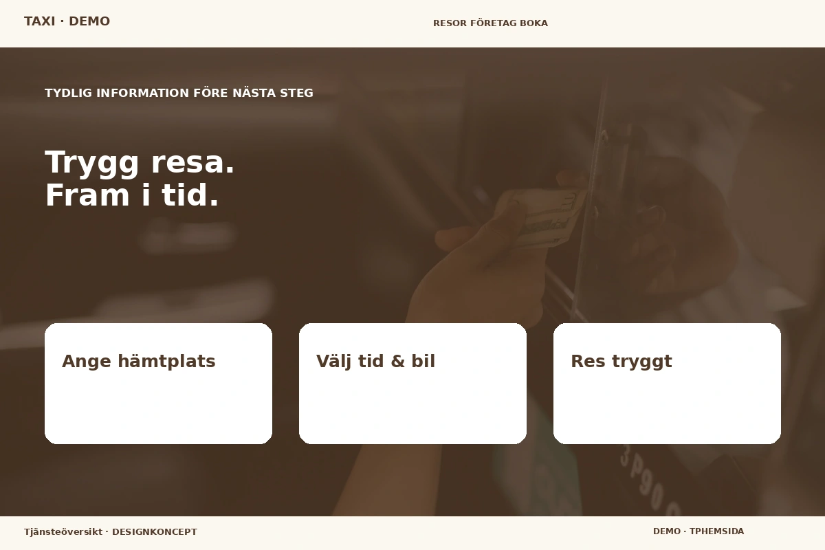 Tjänsteöversikt – Inför ditt val för taxi