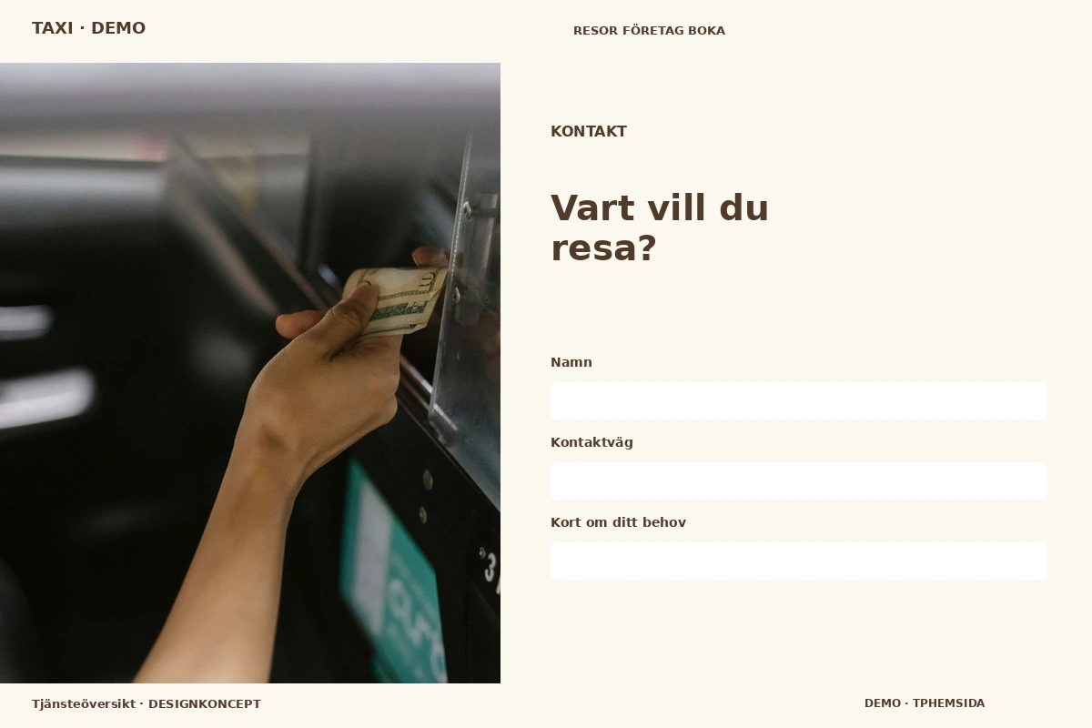 Tjänsteöversikt – Kontakt för taxi