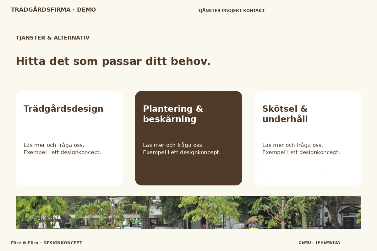 Före & Efter – Tjänster & alternativ för trädgårdsfirma