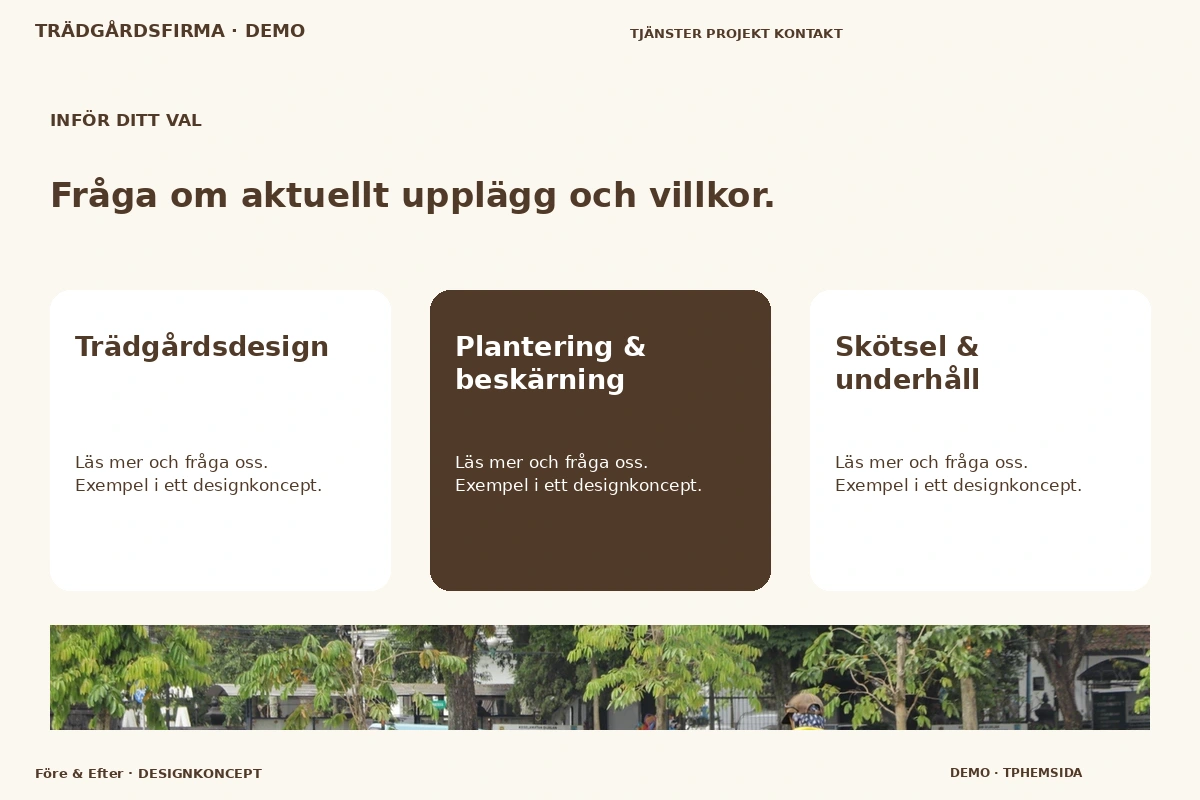Före & Efter – Alternativ & villkor för trädgårdsfirma