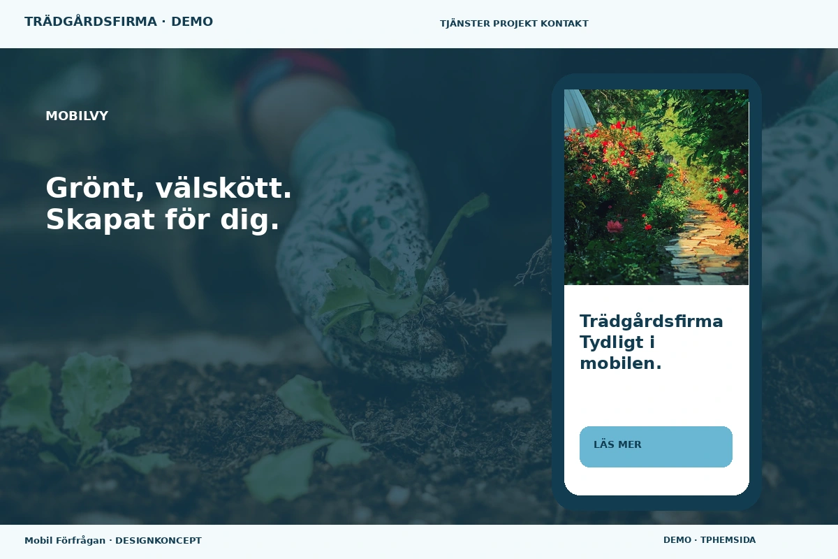 Mobil Förfrågan – Mobilvy för trädgårdsfirma
