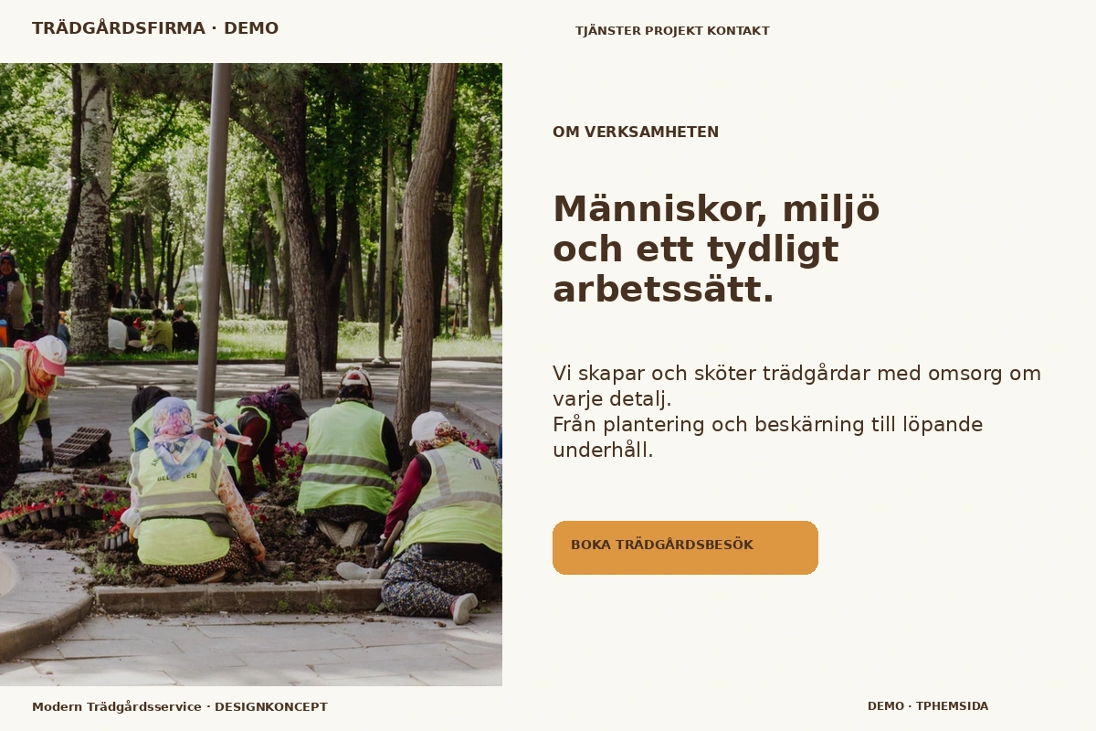 Modern Trädgårdsservice – Om verksamheten för trädgårdsfirma