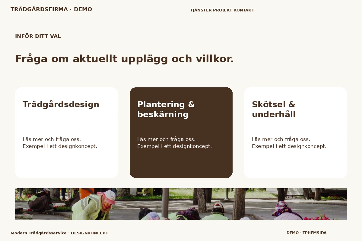 Modern Trädgårdsservice – Alternativ & villkor för trädgårdsfirma