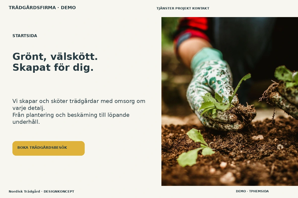Nordisk Trädgård – Startsida för trädgårdsfirma