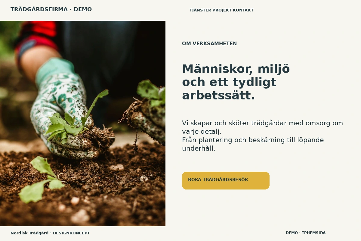 Nordisk Trädgård – Om verksamheten för trädgårdsfirma