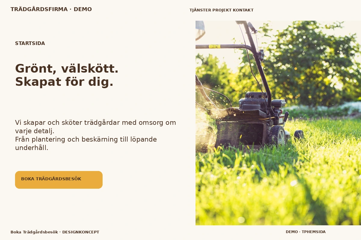 Boka Trädgårdsbesök – Startsida för trädgårdsfirma