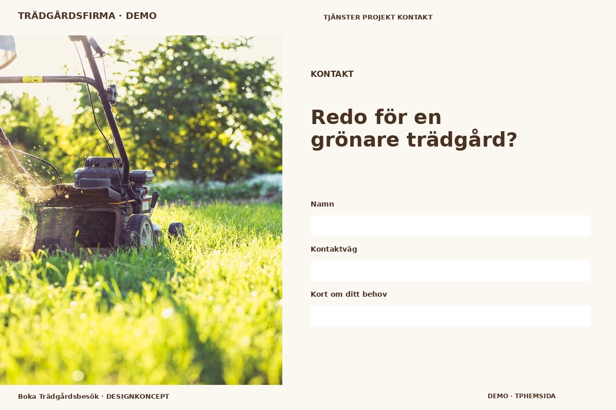 Boka Trädgårdsbesök – Kontakt för trädgårdsfirma