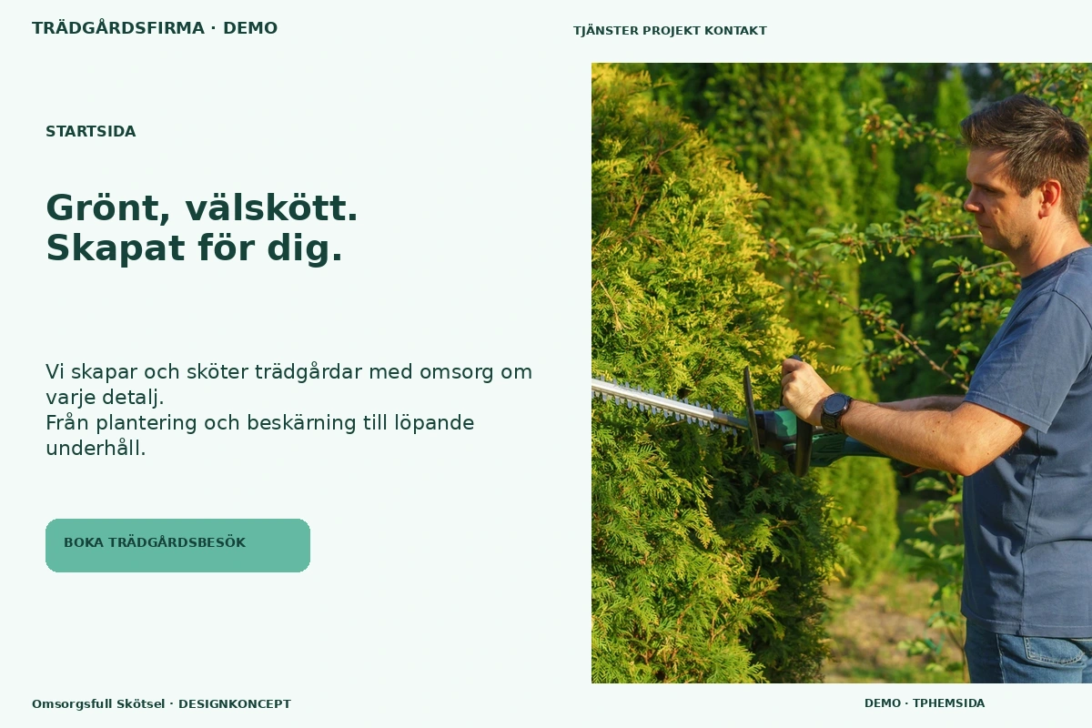 Omsorgsfull Skötsel – Startsida för trädgårdsfirma