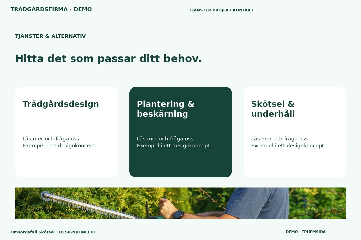 Omsorgsfull Skötsel – Tjänster & alternativ för trädgårdsfirma