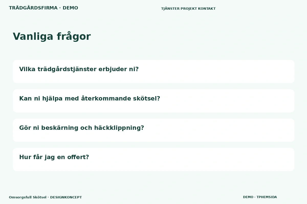 Omsorgsfull Skötsel – Vanliga frågor för trädgårdsfirma