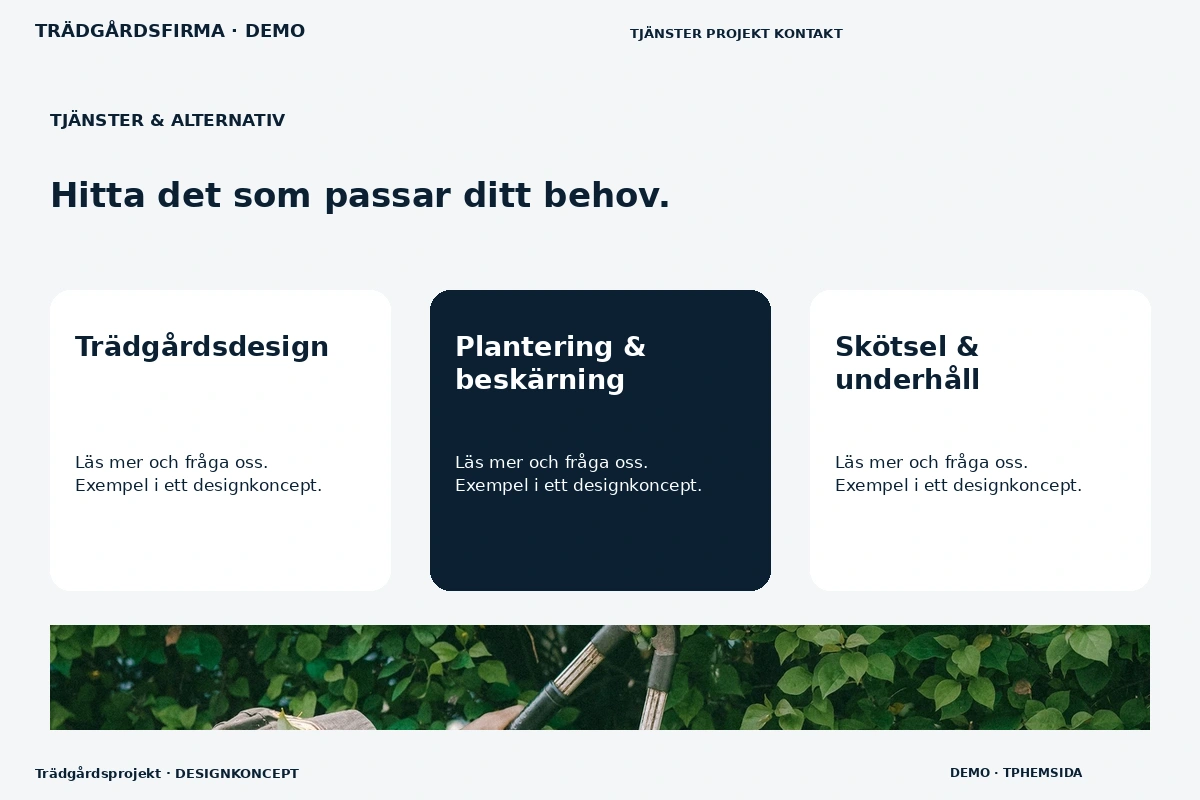 Trädgårdsprojekt – Tjänster & alternativ för trädgårdsfirma
