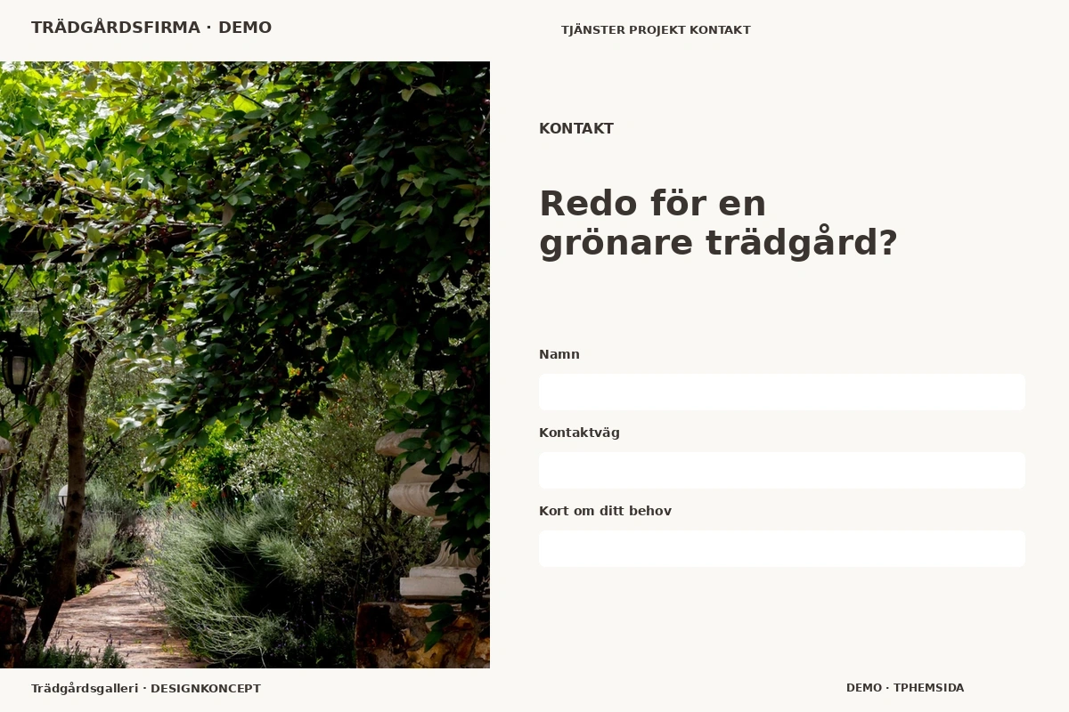 Trädgårdsgalleri – Kontakt för trädgårdsfirma