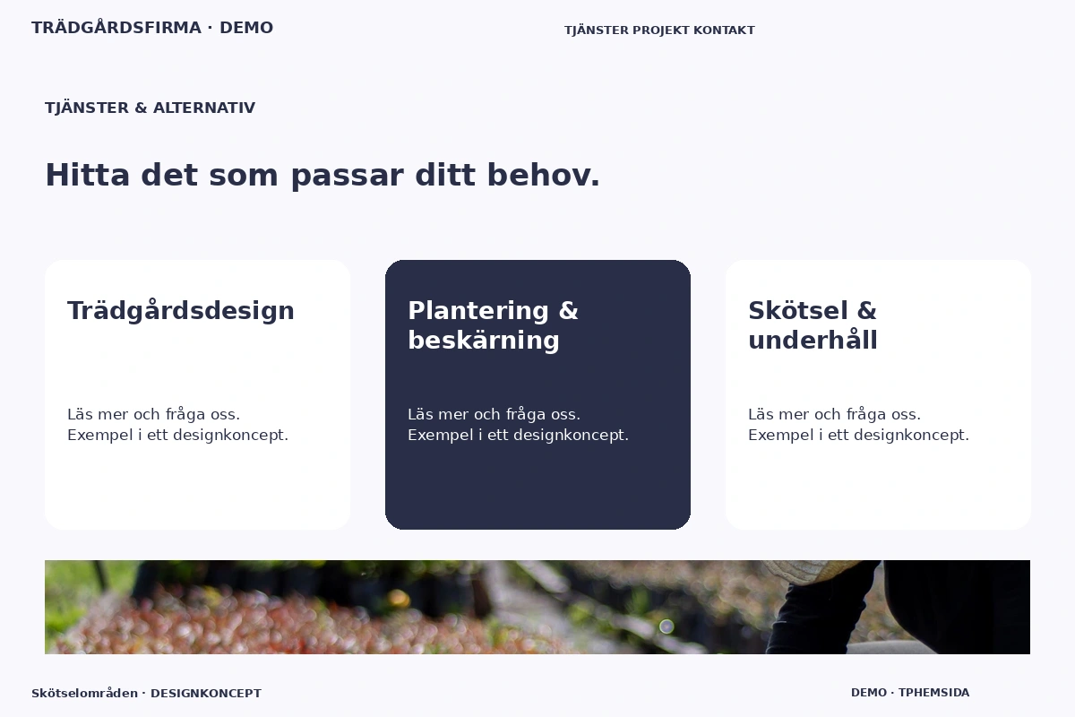 Skötselområden – Tjänster & alternativ för trädgårdsfirma