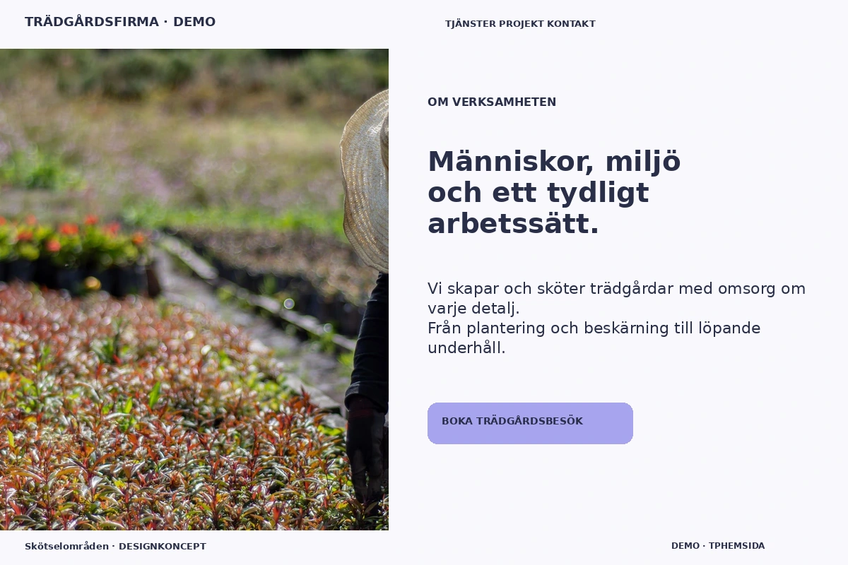 Skötselområden – Om verksamheten för trädgårdsfirma