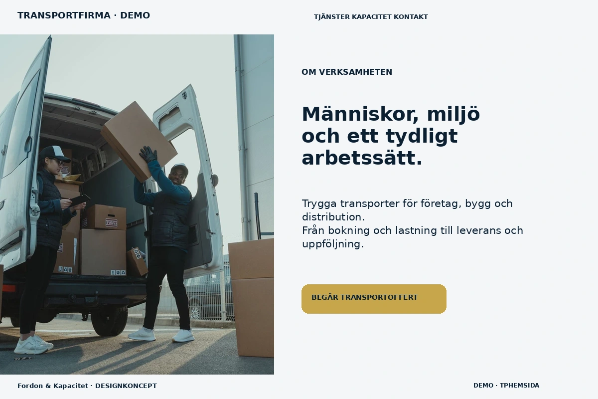 Fordon & Kapacitet – Om verksamheten för transportfirma
