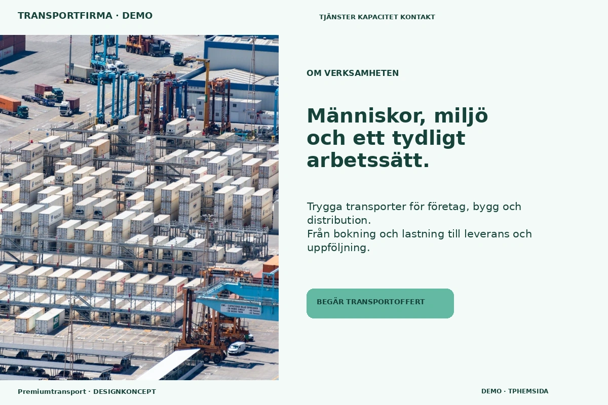 Premiumtransport – Om verksamheten för transportfirma
