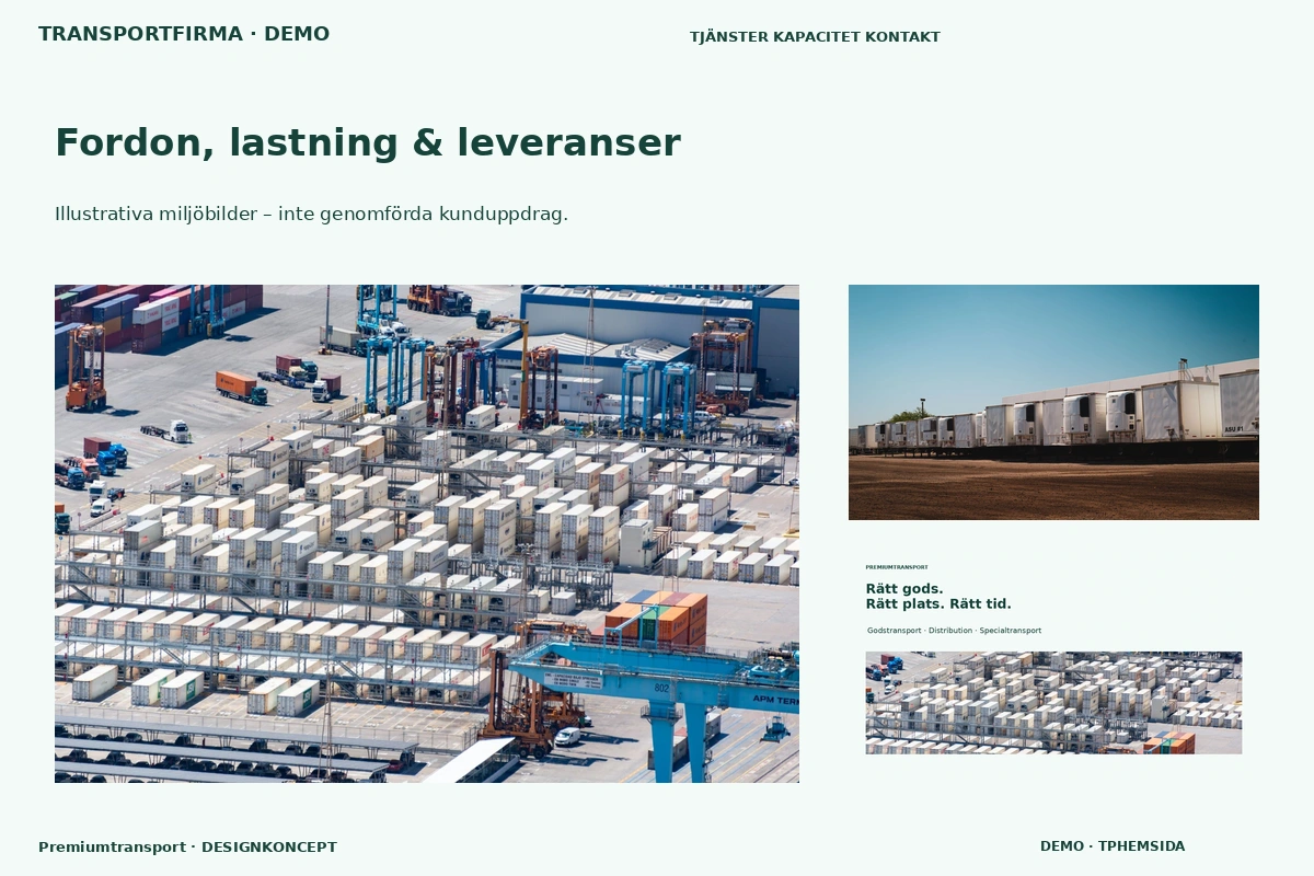 Premiumtransport – Fordon, lastning & leveranser för transportfirma