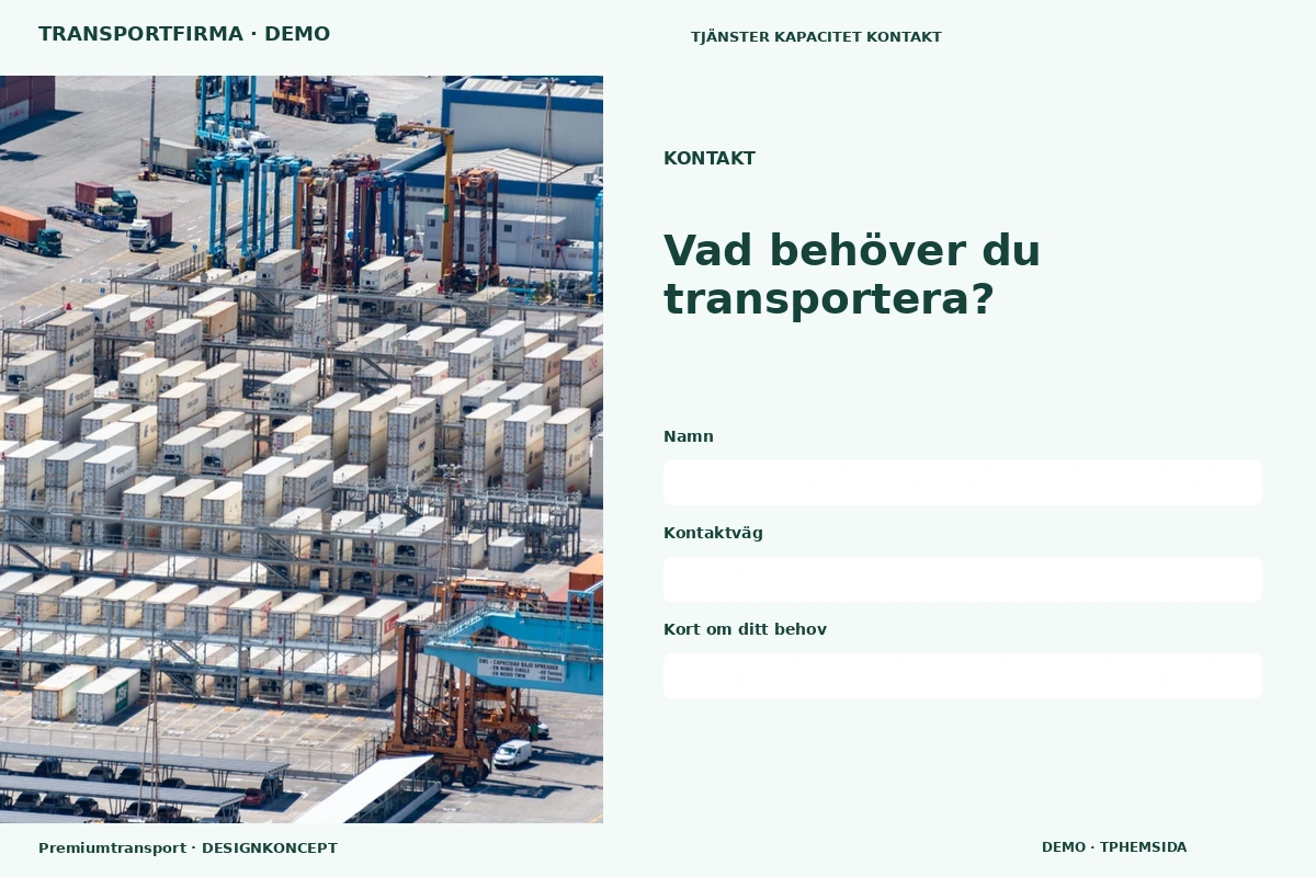 Premiumtransport – Kontakt för transportfirma