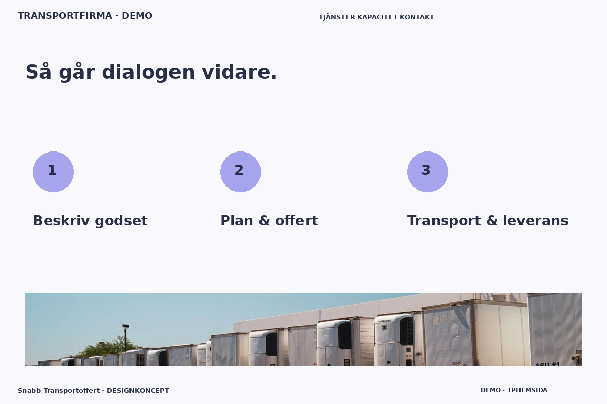 Snabb Transportoffert – Så fungerar dialogen för transportfirma
