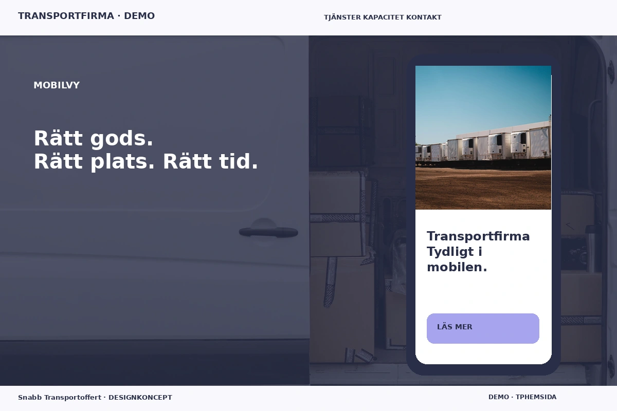 Snabb Transportoffert – Mobilvy för transportfirma