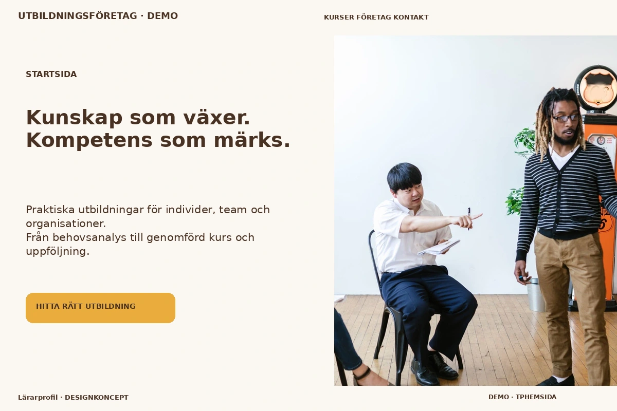 Lärarprofil – Startsida för utbildningsföretag