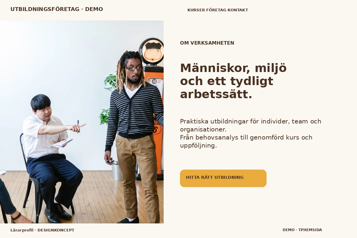 Lärarprofil – Om verksamheten för utbildningsföretag