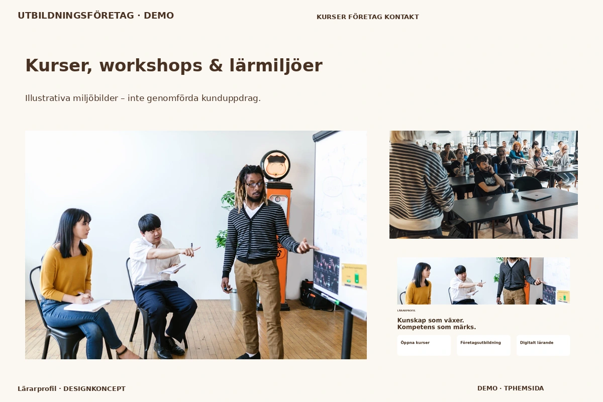 Lärarprofil – Kurser, workshops & lärmiljöer för utbildningsföretag