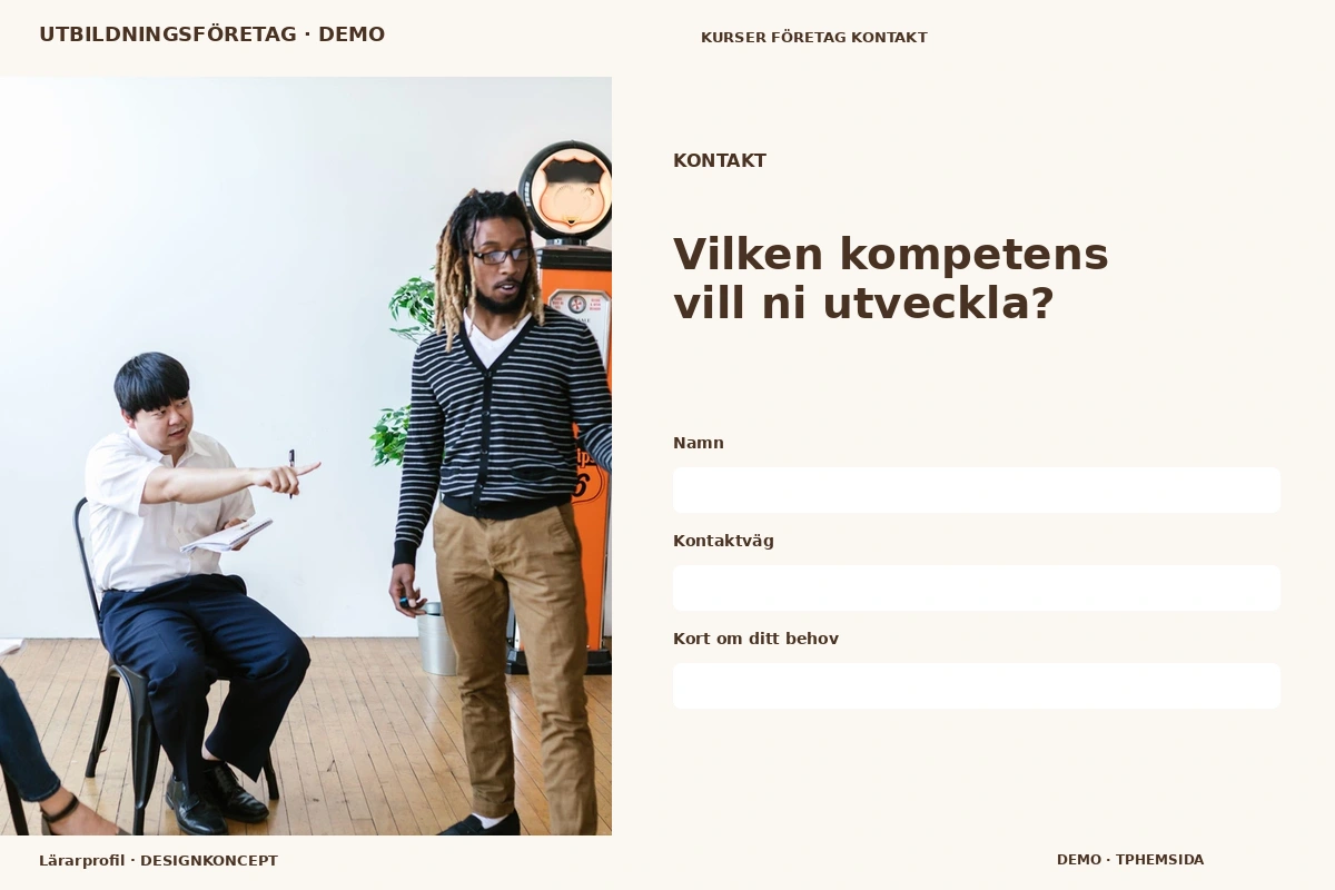 Lärarprofil – Kontakt för utbildningsföretag