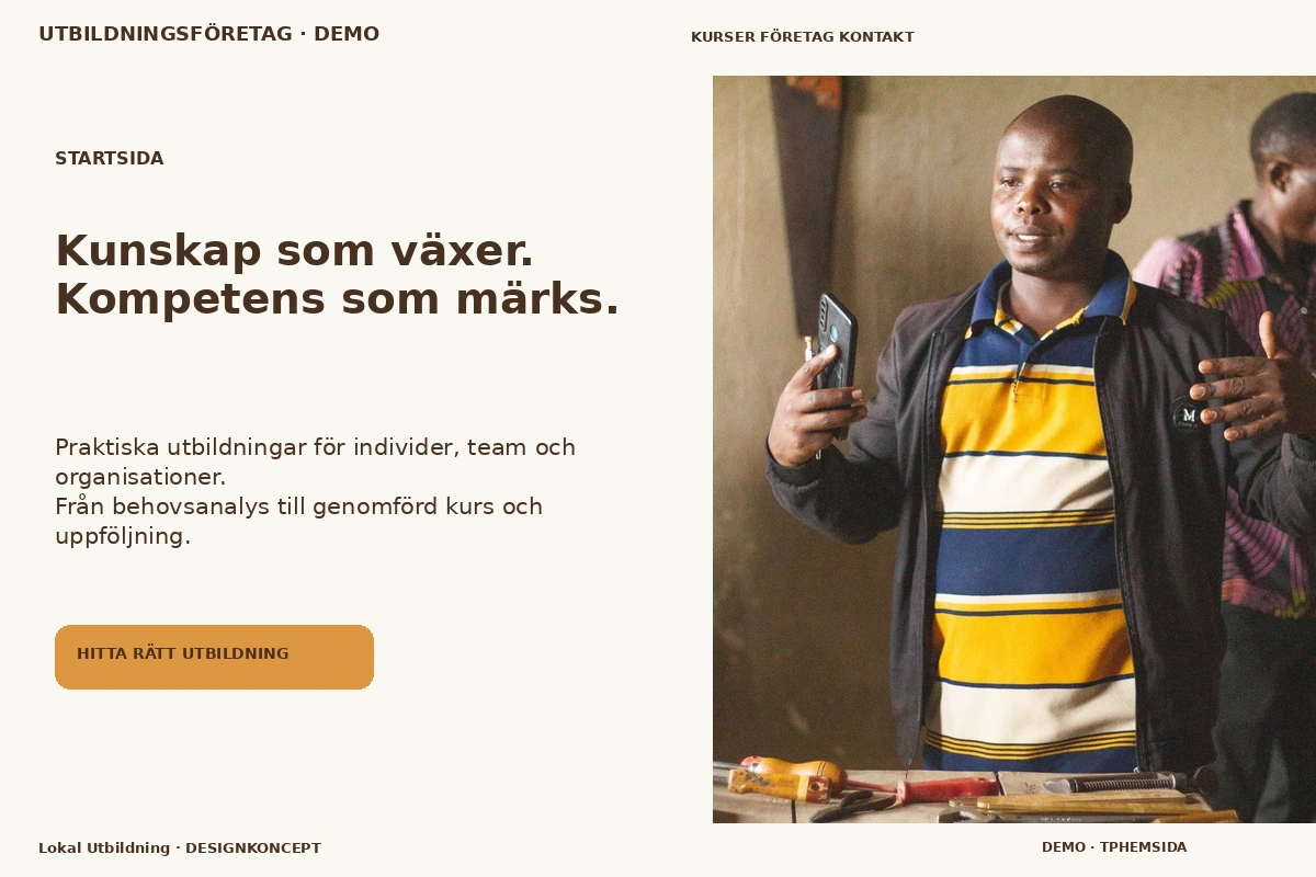 Lokal Utbildning – Startsida för utbildningsföretag