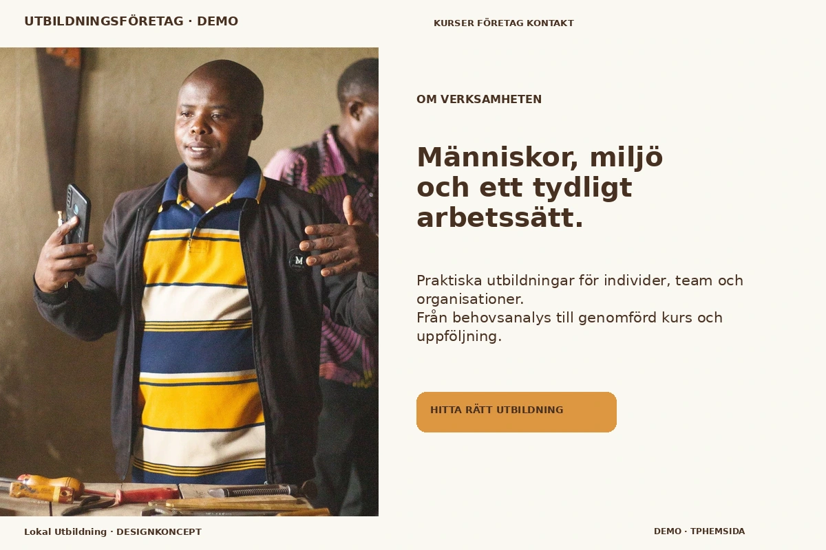 Lokal Utbildning – Om verksamheten för utbildningsföretag