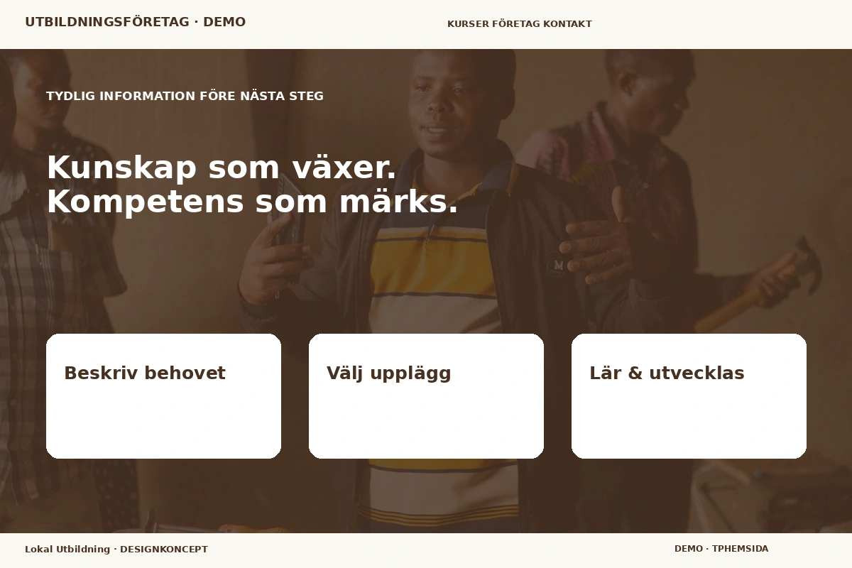 Lokal Utbildning – Inför ditt val för utbildningsföretag