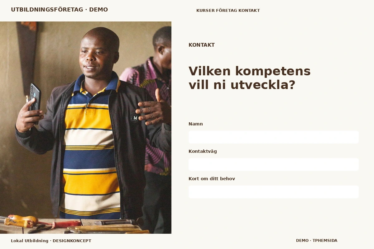 Lokal Utbildning – Kontakt för utbildningsföretag