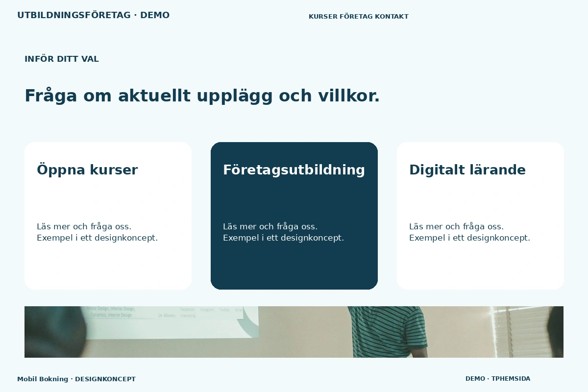 Mobil Bokning – Alternativ & villkor för utbildningsföretag
