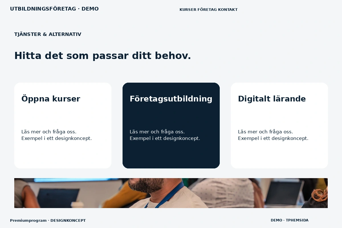 Premiumprogram – Tjänster & alternativ för utbildningsföretag