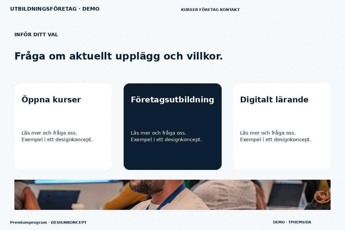 Premiumprogram – Alternativ & villkor för utbildningsföretag