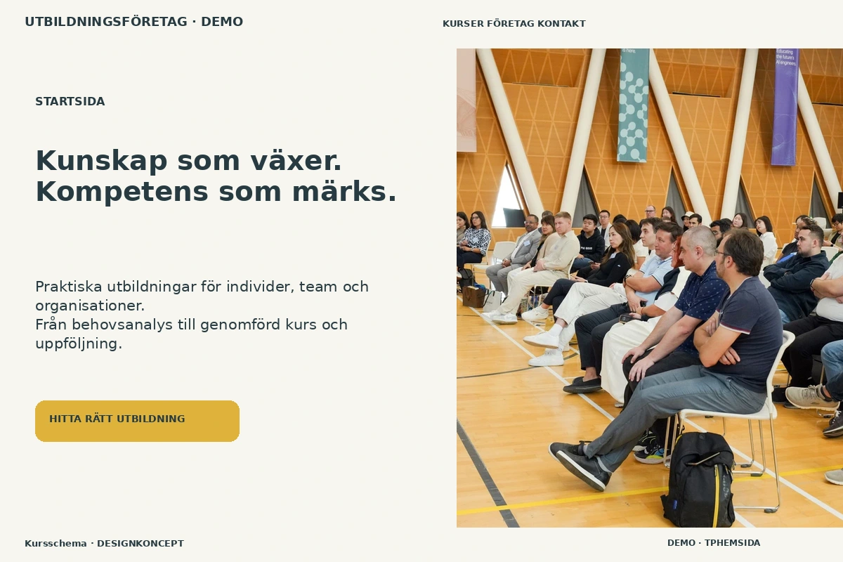 Kursschema – Startsida för utbildningsföretag