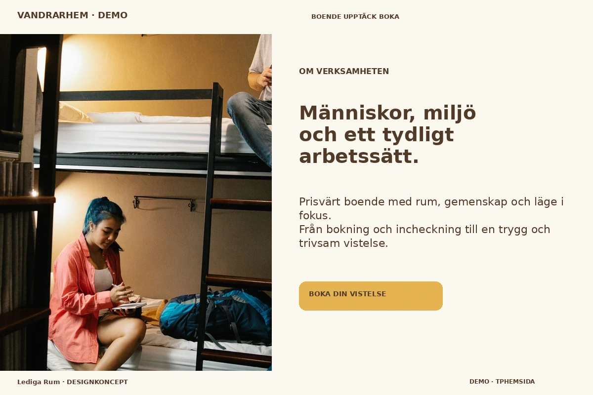 Lediga Rum – Om verksamheten för vandrarhem