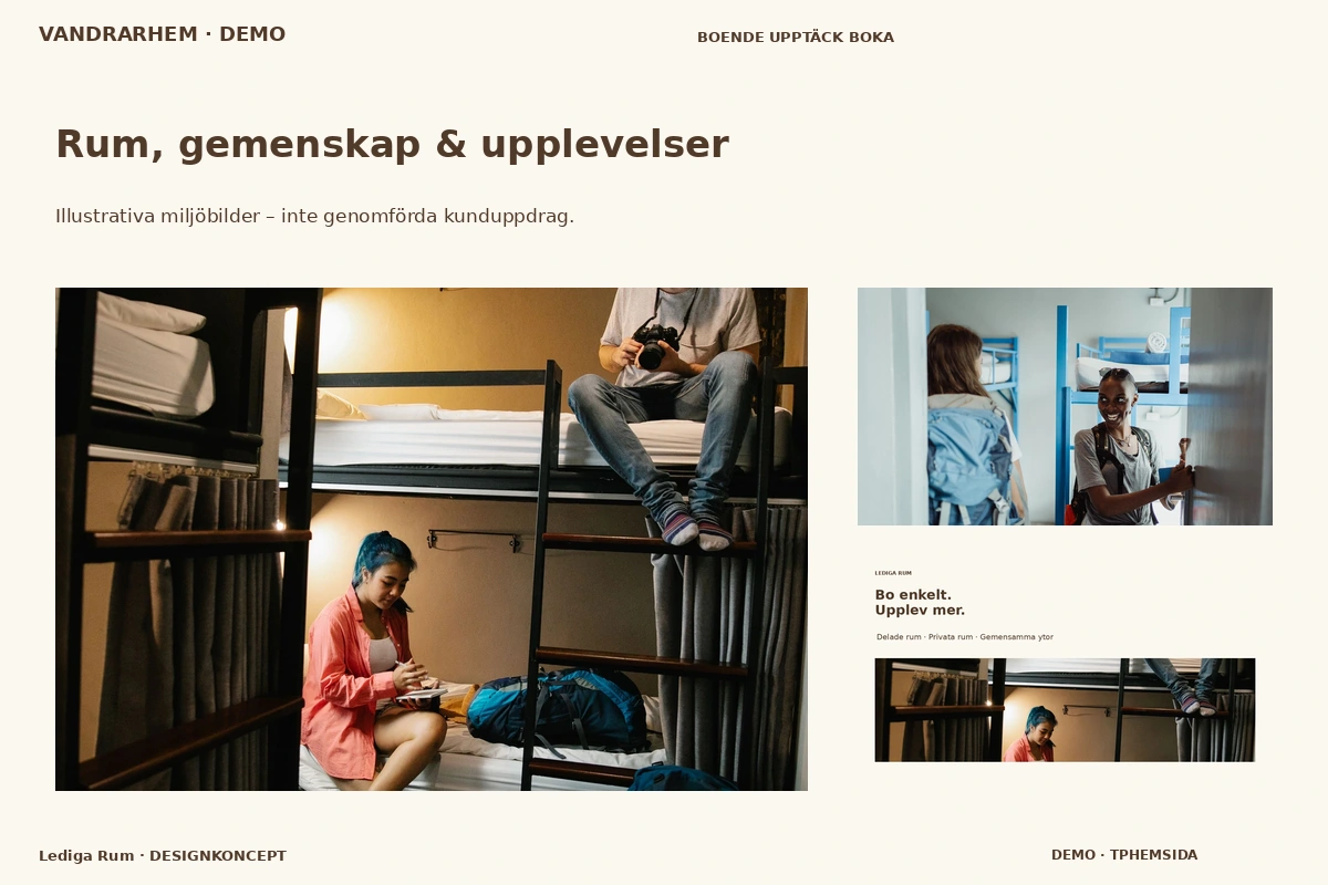 Lediga Rum – Rum, gemenskap & upplevelser för vandrarhem