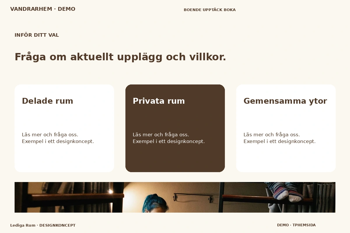 Lediga Rum – Alternativ & villkor för vandrarhem