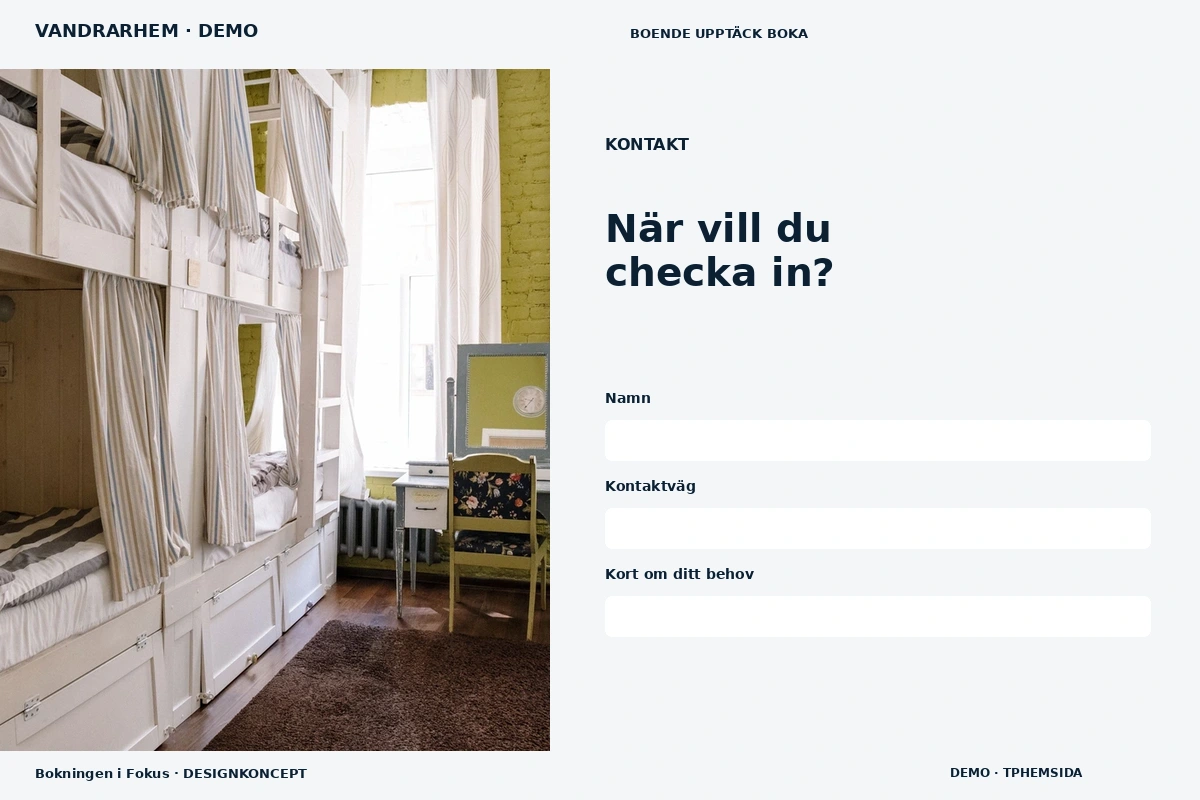 Bokningen i Fokus – Kontakt för vandrarhem