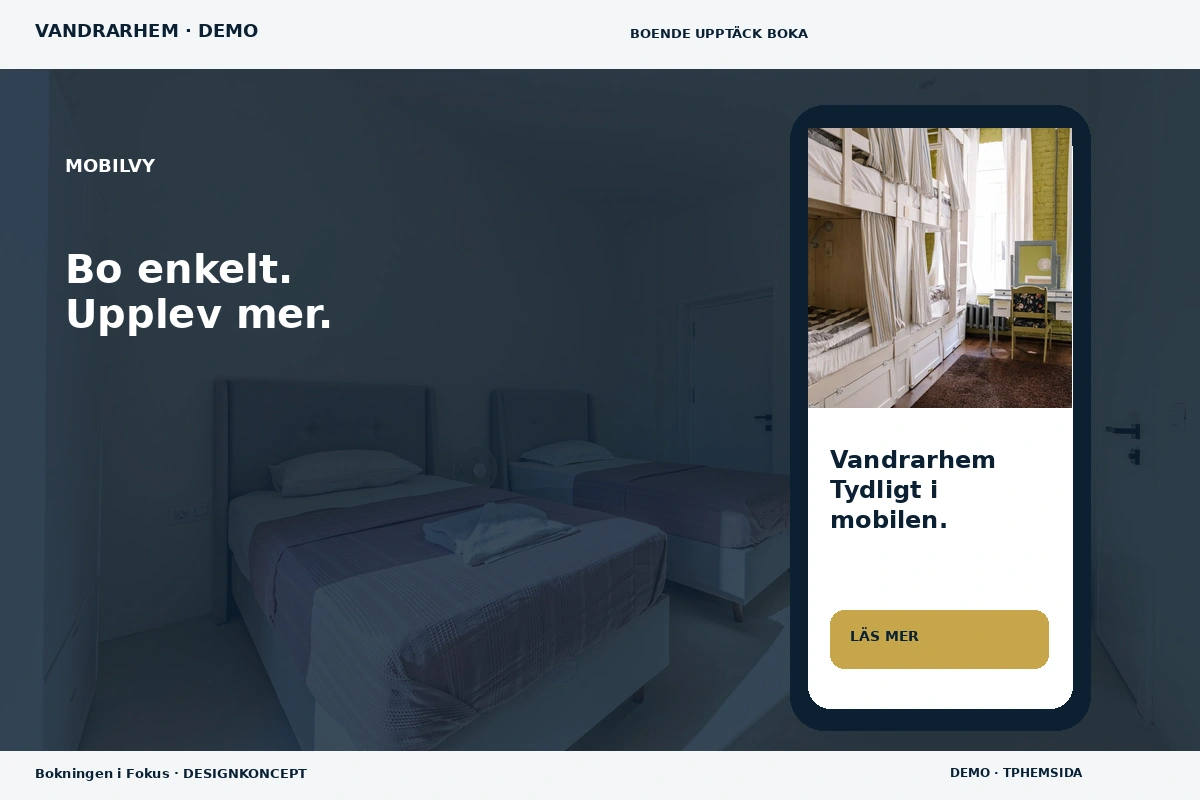 Bokningen i Fokus – Mobilvy för vandrarhem